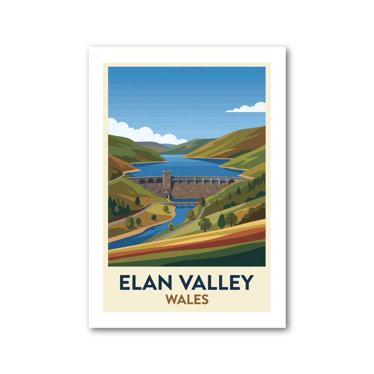 Elan Valley, Wales Travel Poster Giclee Art Print 150-3
