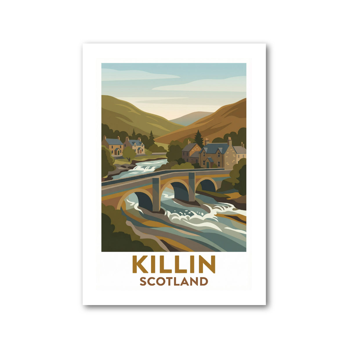 Killin, Scotland Travel Poster Giclee Art Print 183-1