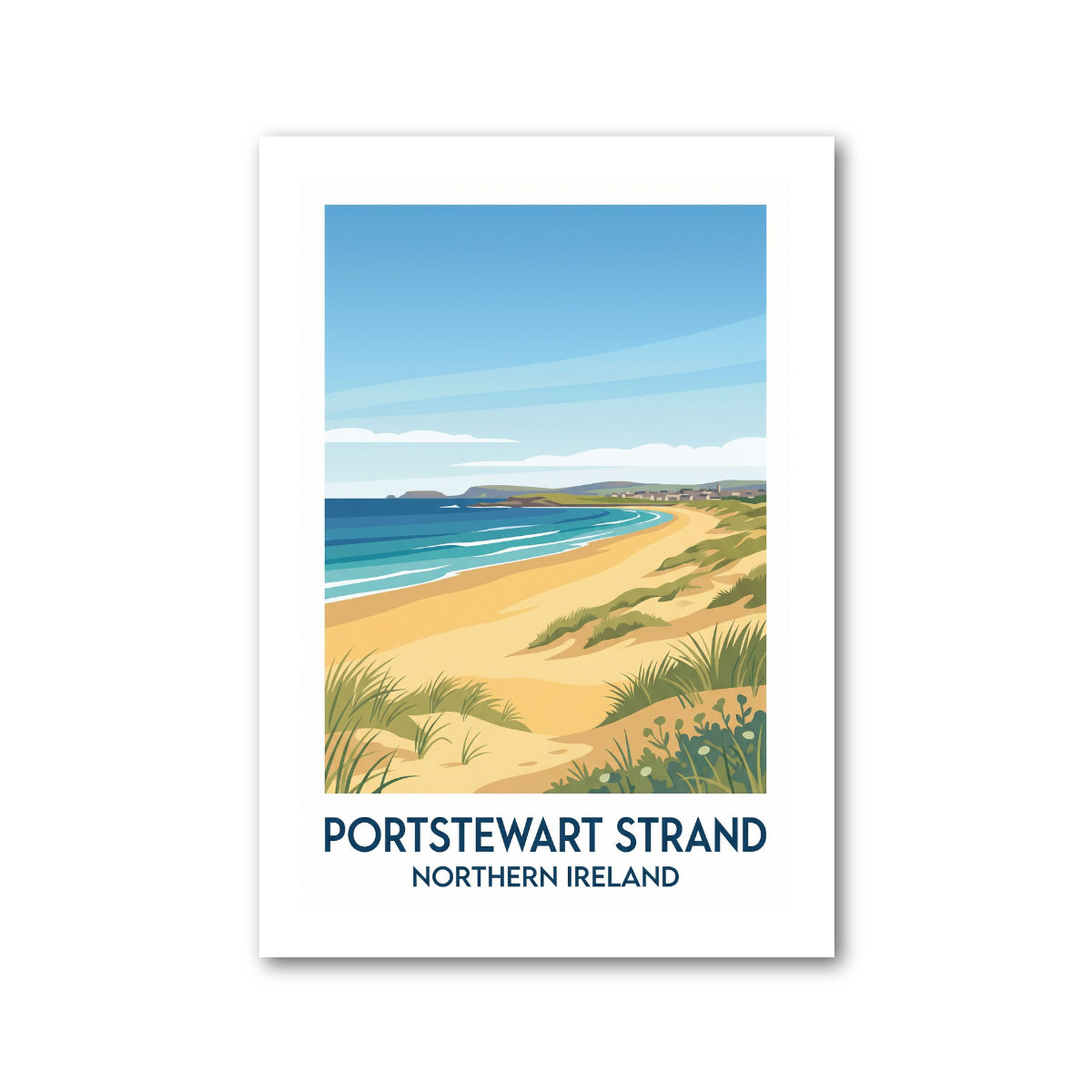 Portstewart Strand, Northern Ireland Travel Poster Art Print