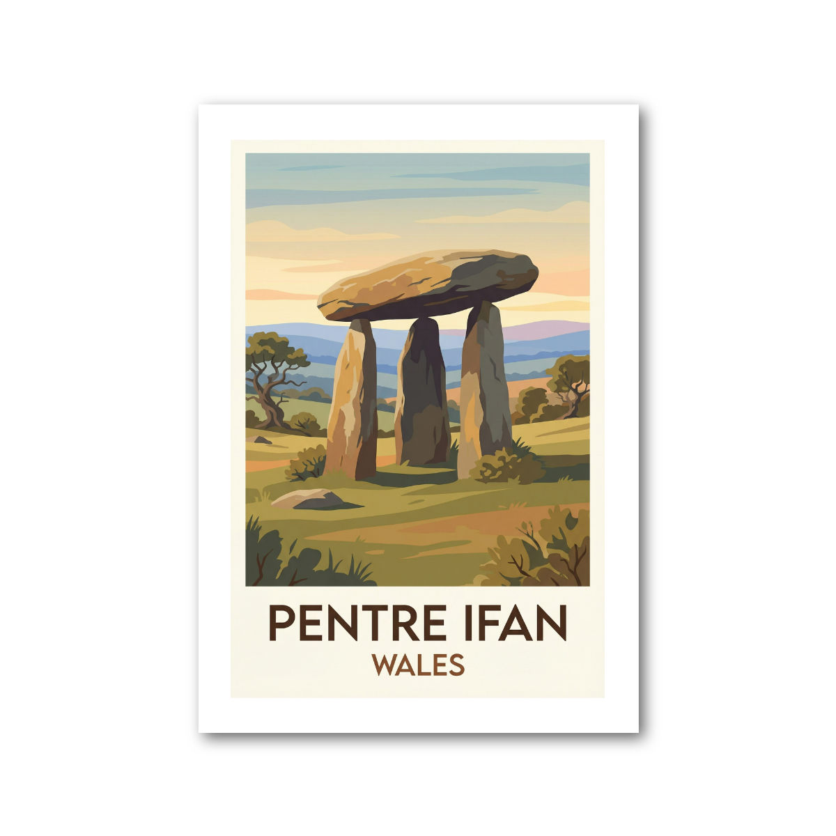 Pentre Ifan, Wales Travel Poster Giclee Art Print 235-1