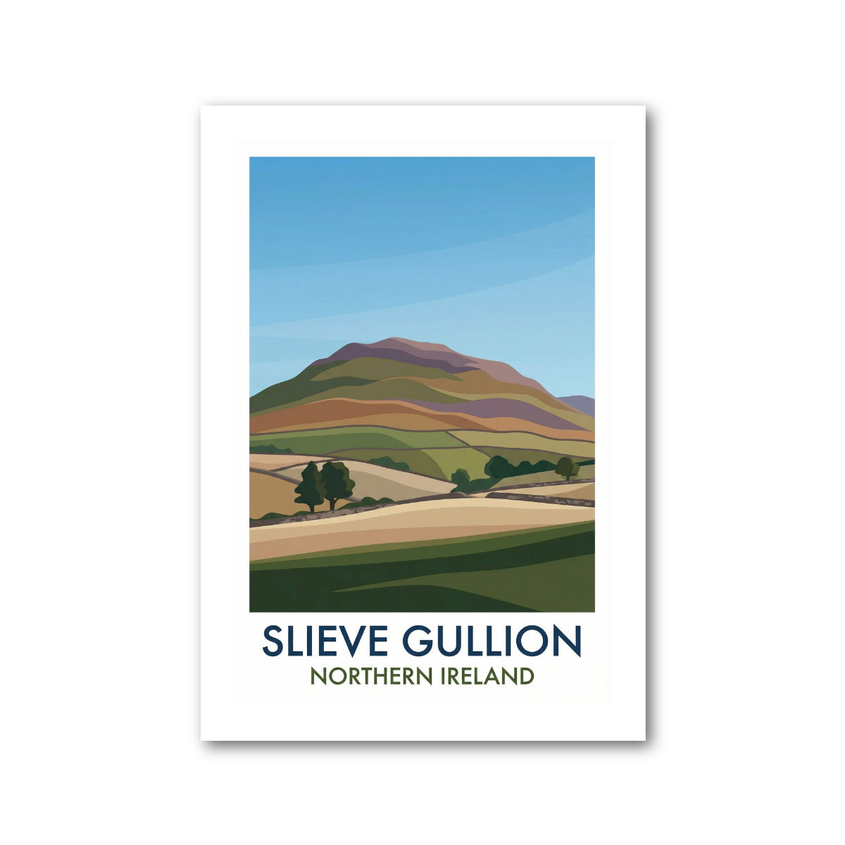 Slieve Gullion, Northern Ireland Travel Poster Giclee Art Print