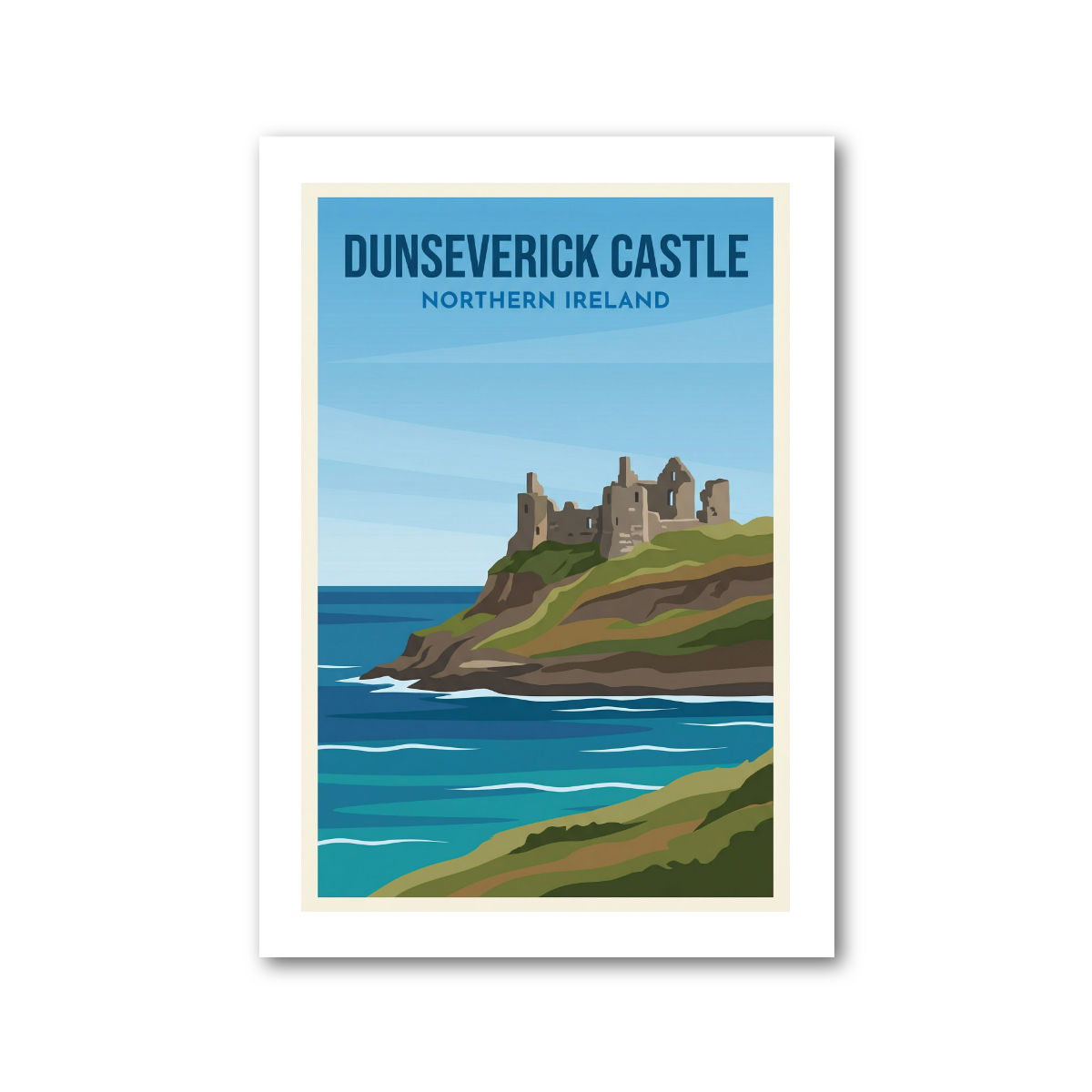 Dunseverick Castle, Northern Ireland Travel Poster Art Print