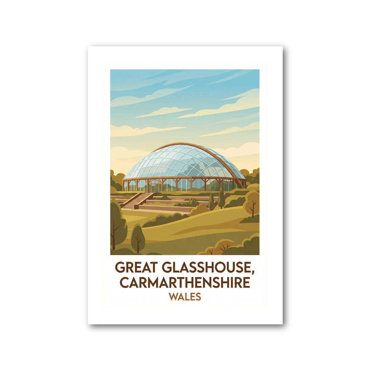 Great Glasshouse, Wales Travel Poster Giclee Art Print 268-1