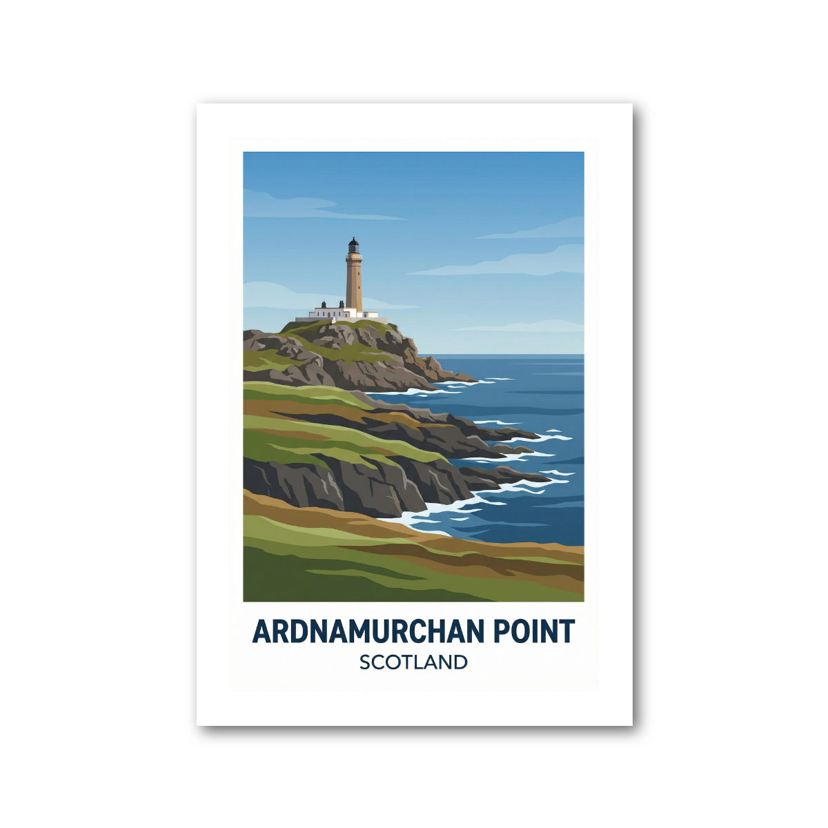 Ardnamurchan Point, Scotland Travel Poster Giclee Art Print 380-3