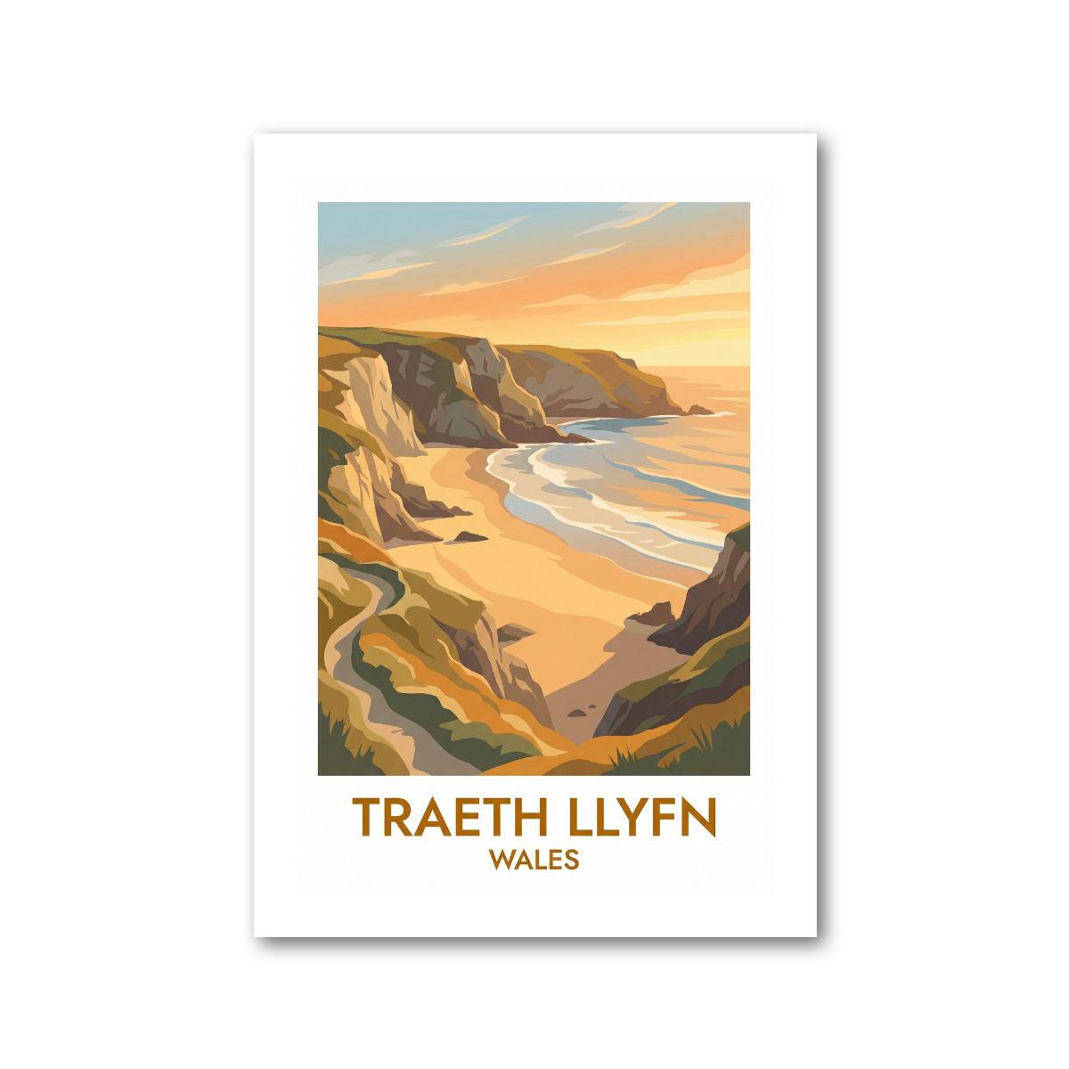 Traeth Llyfn, Wales Travel Poster Giclee Art Print 387-2