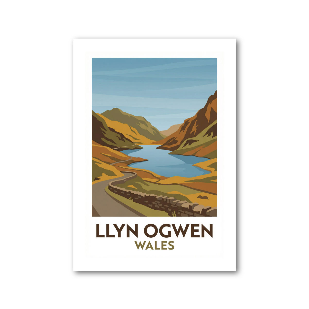 Llyn Ogwen, Wales Travel Poster Giclee Art Print 391-1