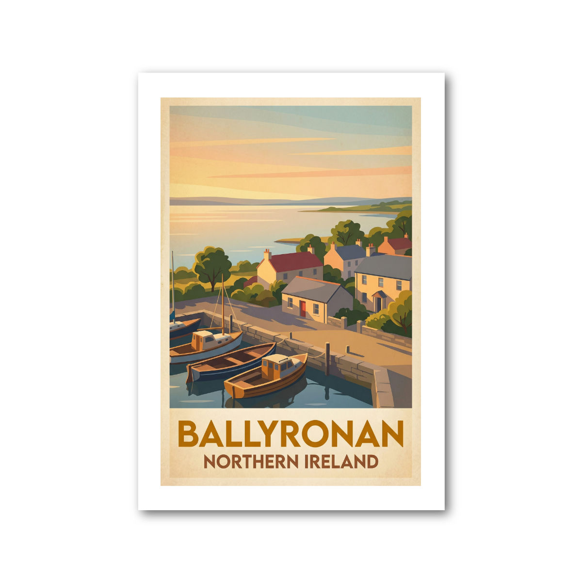 Ballyronan, Northern Ireland Travel Poster Giclee Art Print 395-2