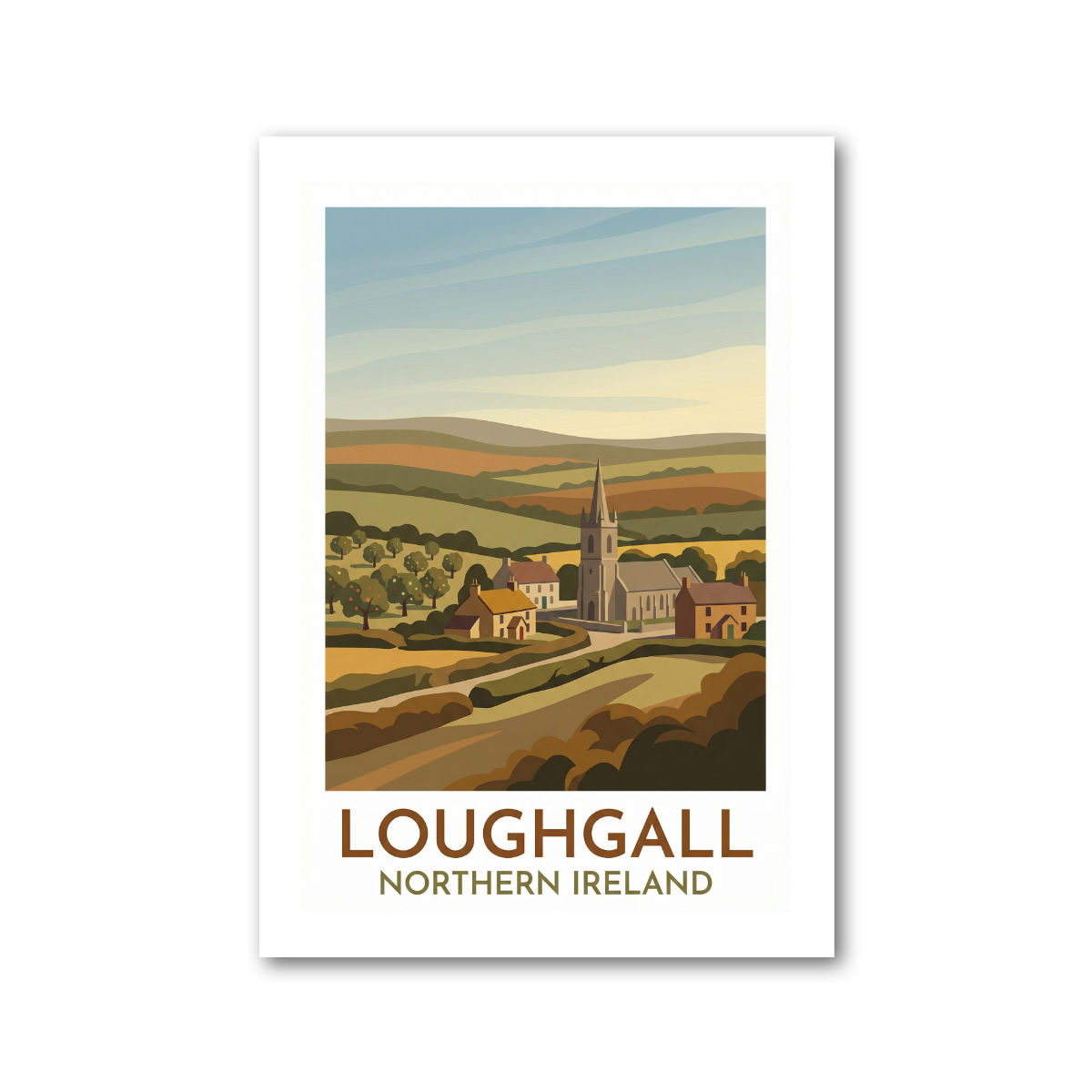 Loughgall, Northern Ireland Travel Poster Giclee Art Print 396-1