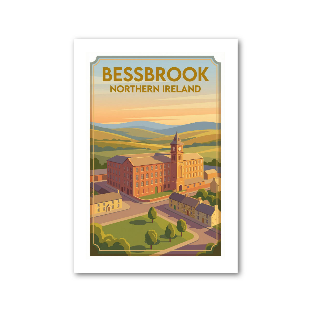 Bessbrook, Northern Ireland Travel Poster Giclee Art Print 442-2