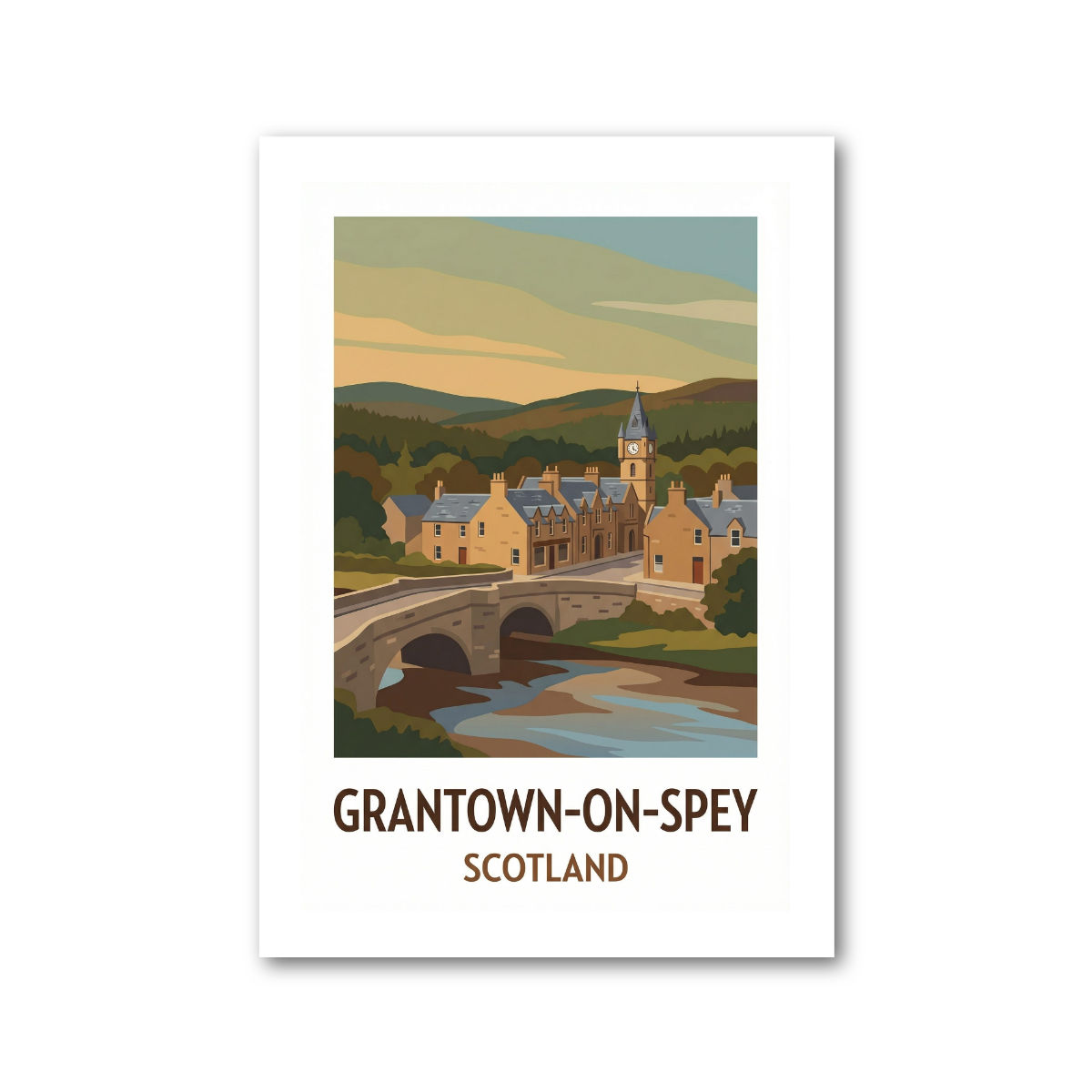 Grantown-on-Spey, Scotland Travel Poster Giclee Art Print 460-1