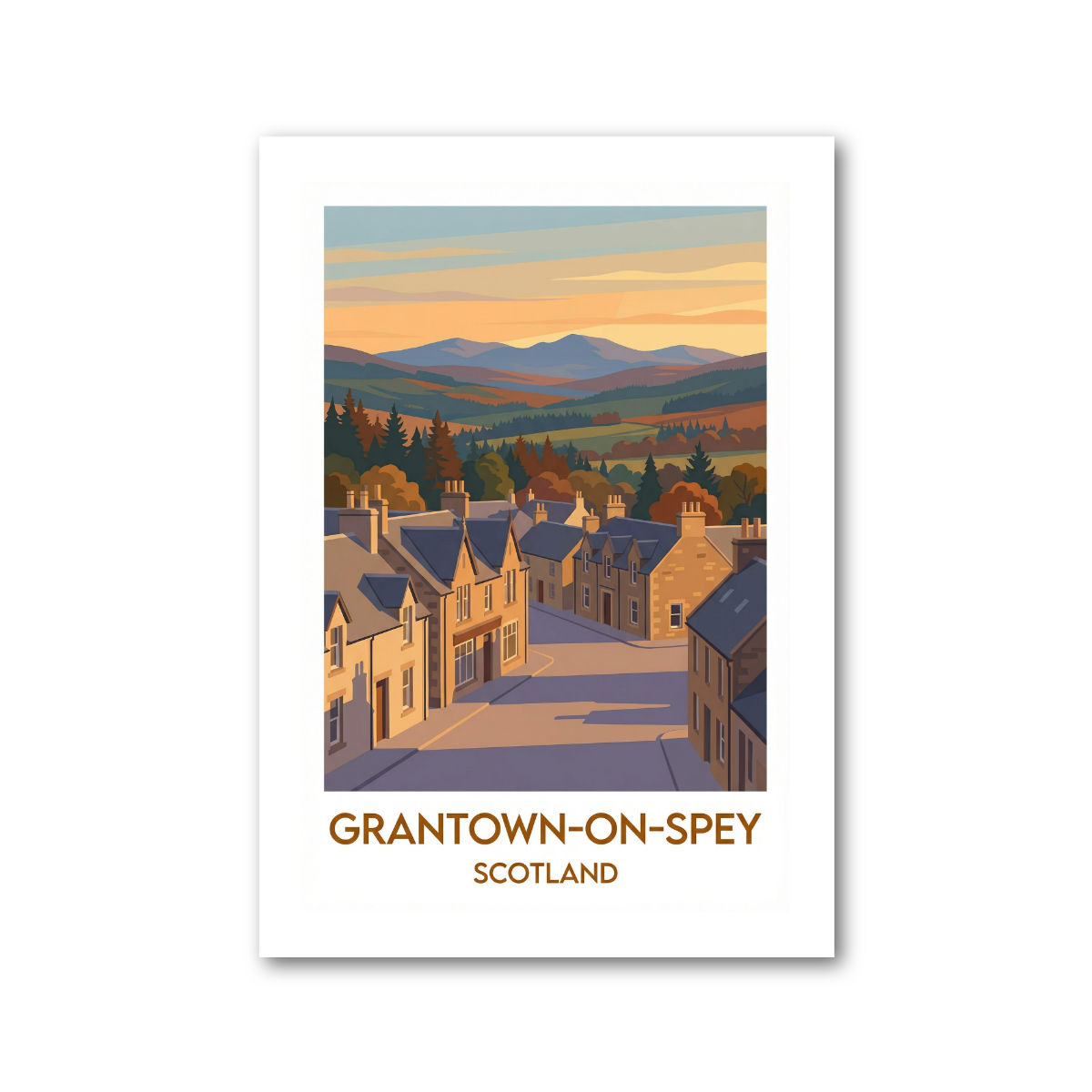 Grantown-on-Spey, Scotland Travel Poster Giclee Art Print 460-2