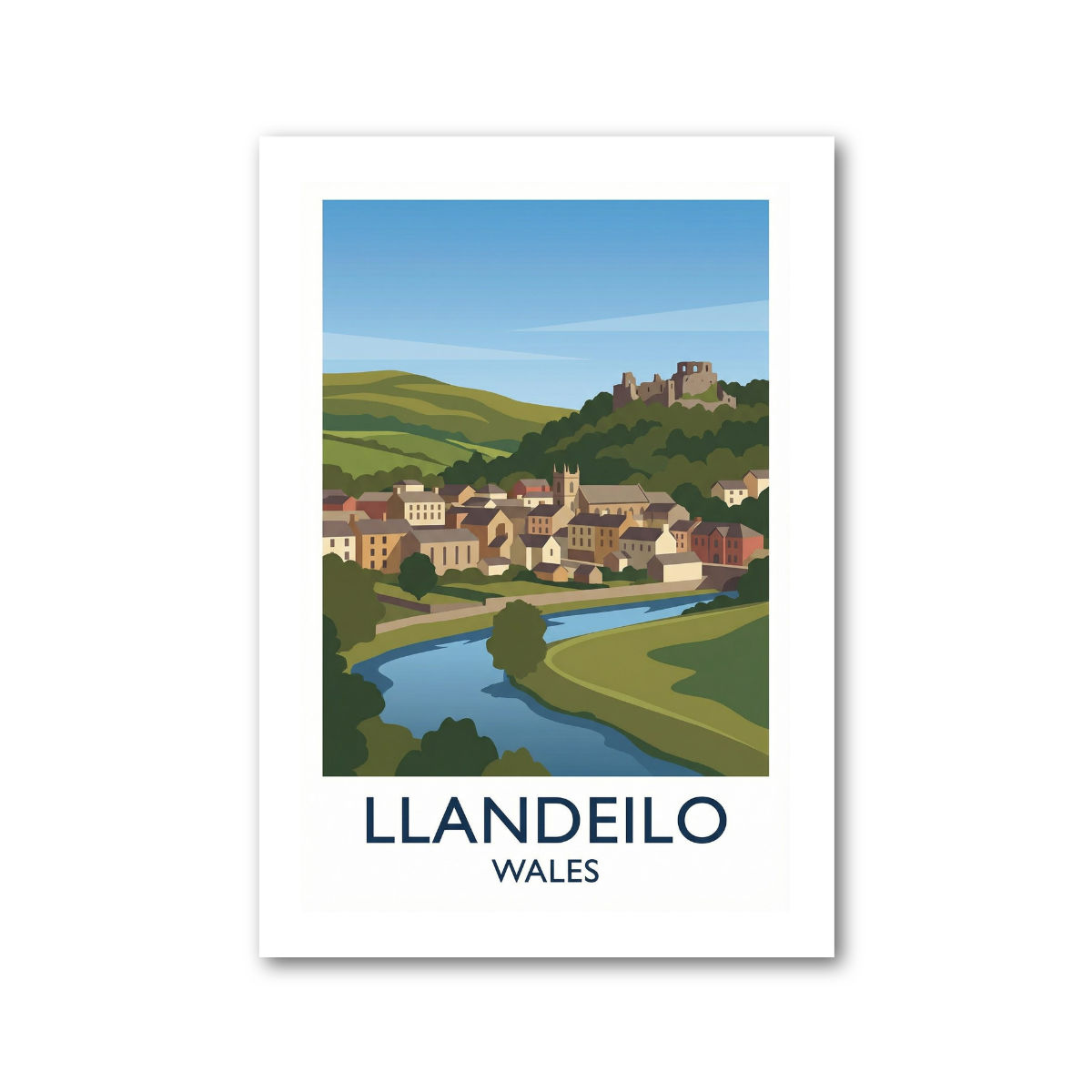 Llandeilo, Wales Travel Poster Giclee Art Print 497-3
