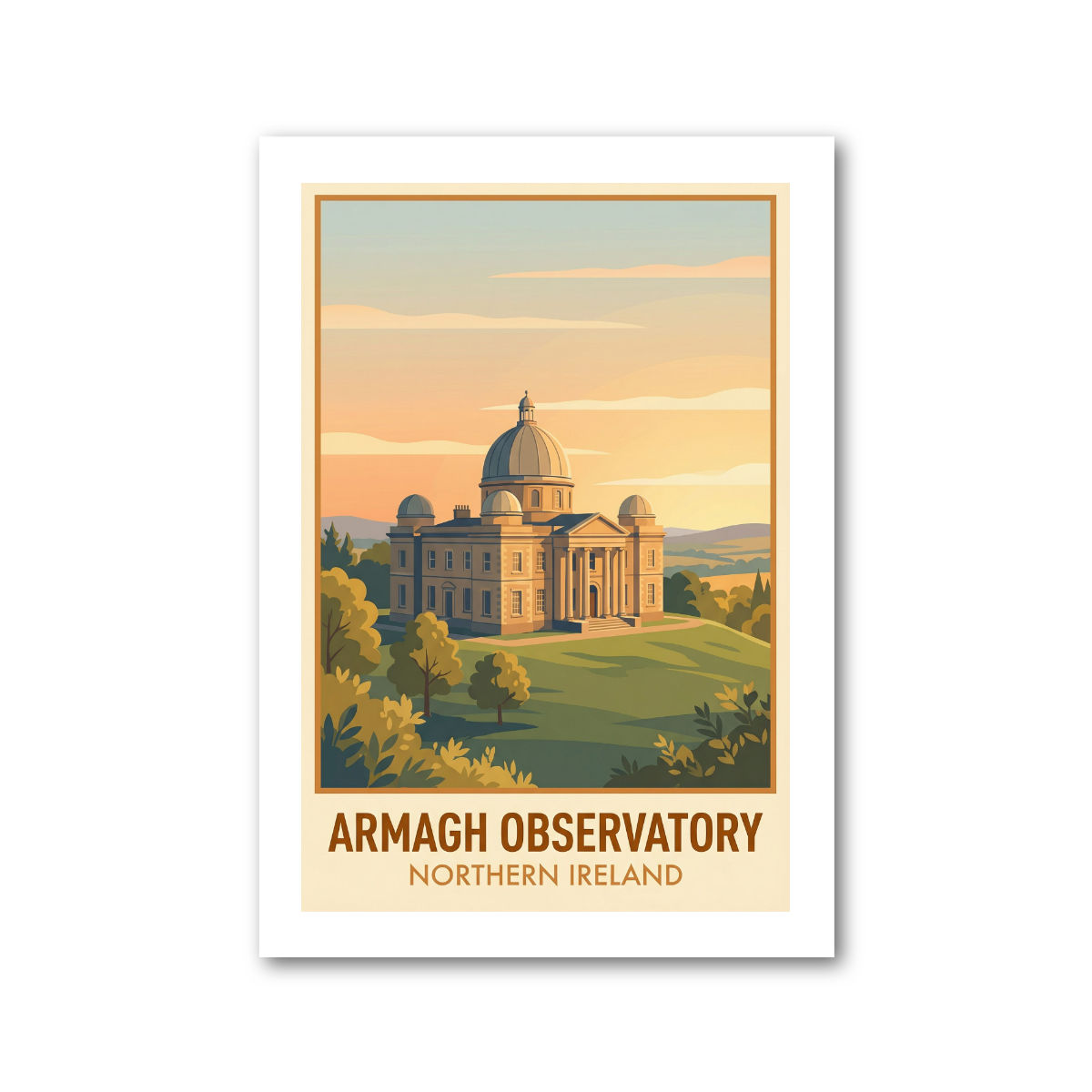 Armagh Observatory, Northern Ireland Travel Poster Art Print 77-6