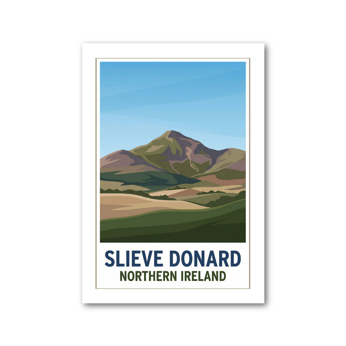 Slieve Donard, Northern Ireland Travel Poster Giclee Art Print